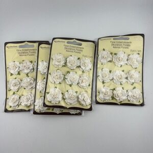 Recollections Ivory Floral Embellishments 36pc Craft Flowers Lot of 4